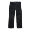 Warren Lotas Flame Leather Appliqué Denim Pants – Washed Black