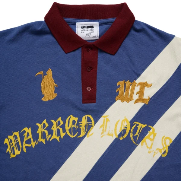Warren Lotas Reaper Academy Polo – Blue/Cream/Burgundy