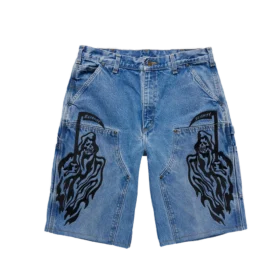 Serenity Vintage Carhartt Double Knee Shorts – Blue Denim/Black