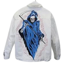 Warren Lotas Blue Skeleton Jacket Warren Lotas Blue Skeleton Jacket