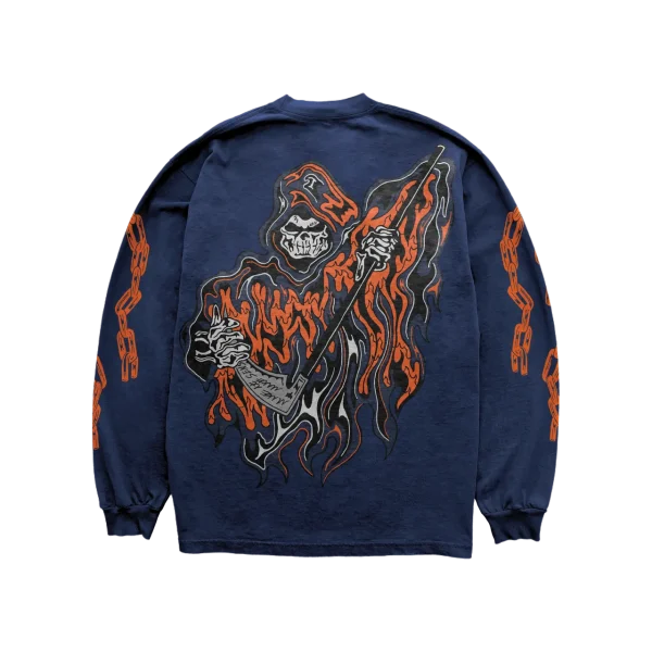 Warren Lotas Chain Reaper Long Sleeve T-Shirt – Navy Warren Lotas Chain Reaper Long Sleeve T-Shirt – Navy