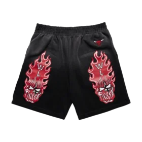Warren Lotas Chicago Bulls Flaming Skull Shorts