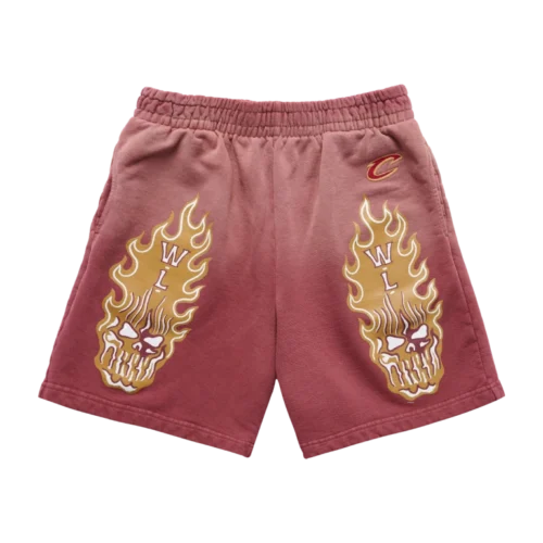 Warren Lotas Cleveland Cavaliers Flaming Skull Shorts Warren Lotas Cleveland Cavaliers Flaming Skull Shorts
