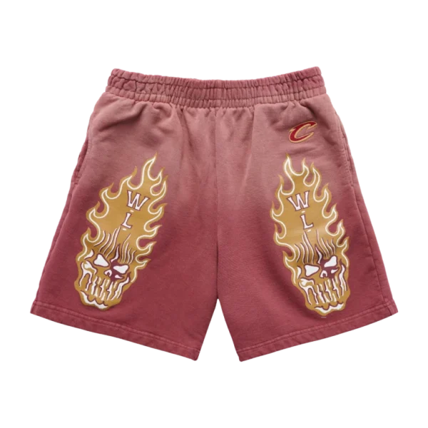 Warren Lotas Cleveland Cavaliers Flaming Skull Shorts Warren Lotas Cleveland Cavaliers Flaming Skull Shorts