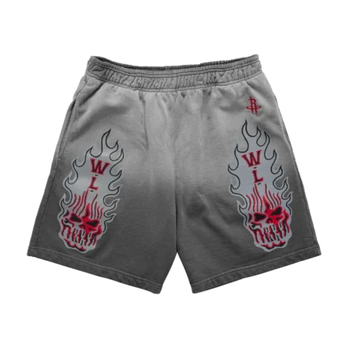 Warren Lotas Houston Rockets Flaming Skull Shorts Warren Lotas Houston Rockets Flaming Skull Shorts